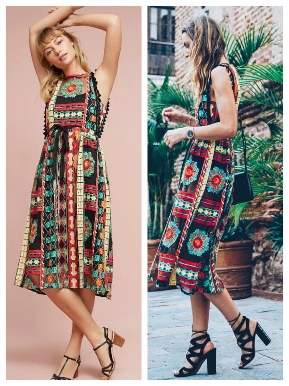 NWT Anthropologie Eva Franco Saskia Embroidered Midi Dress 8P